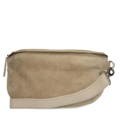 Manfield Beige suède bum bag^ Heuptassen