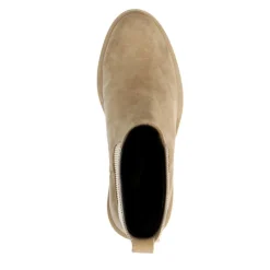 Manfield Beige suède chelsea boots^DAMES Enkellaarsjes