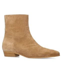 Manfield Beige suède chelsea boots^DAMES Enkellaarsjes