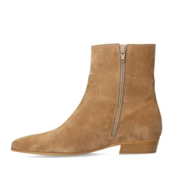 Manfield Beige suède chelsea boots^DAMES Enkellaarsjes