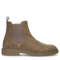Manfield Beige suède chelsea boots^Heren Boots