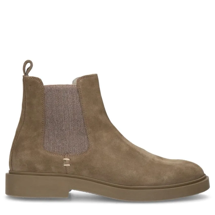 Manfield Beige suède chelsea boots^Heren Boots