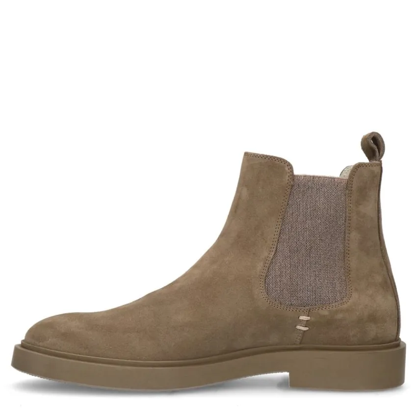 Manfield Beige suède chelsea boots^Heren Boots