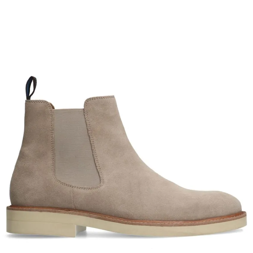 Manfield Beige suède chelsea boots^Heren Boots