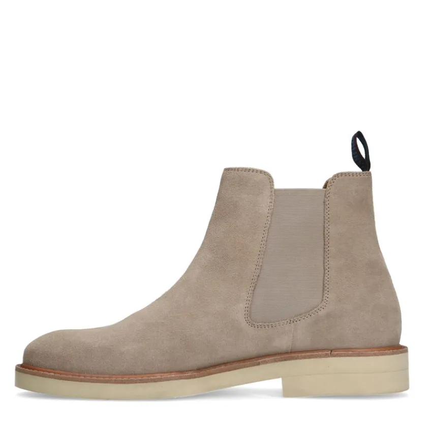 Manfield Beige suède chelsea boots^Heren Boots