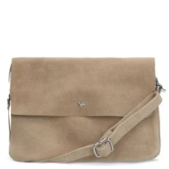 Manfield Beige suède clutch^ Clutches