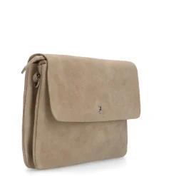 Manfield Beige suède clutch^ Clutches