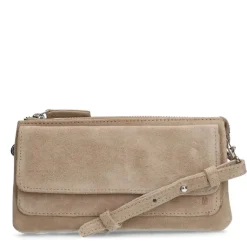 Manfield Beige suède clutch^ Clutches