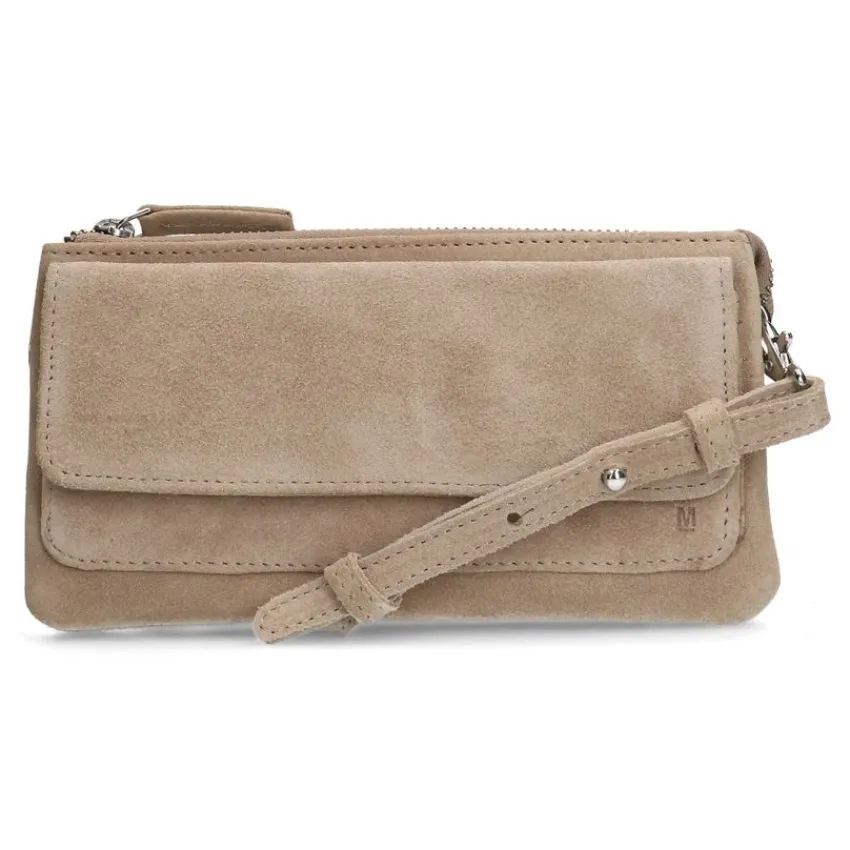 Manfield Beige suède clutch^ Clutches