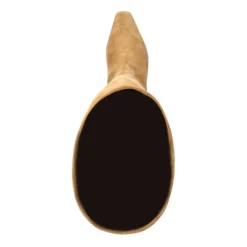 Manfield Beige suède hoge laarzen met hak^DAMES Laarzen