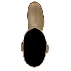 Manfield Beige suède laars^DAMES Laarzen