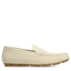 Manfield Beige suède loafer^Heren Loafers