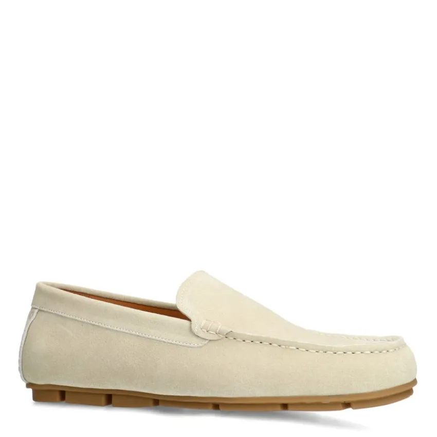 Manfield Beige suède loafer^Heren Loafers