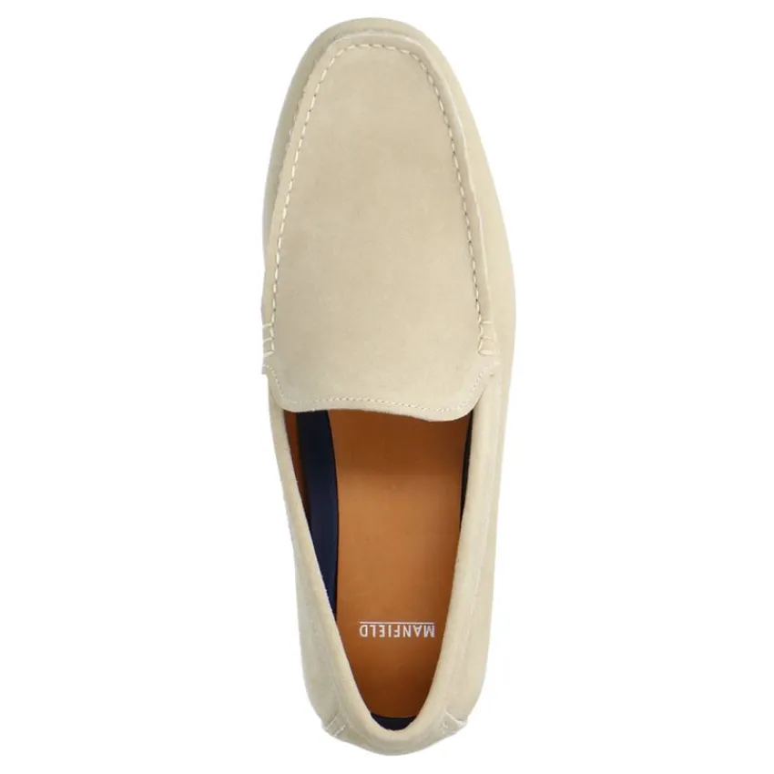 Manfield Beige suède loafer^Heren Loafers