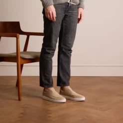 Manfield Beige suède loafer^Heren Loafers