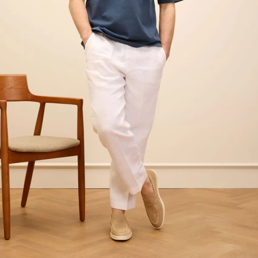 Van Lier Beige suède loafers^Heren Loafers