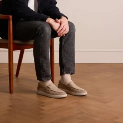 No Stress Beige suède loafers^Heren Loafers