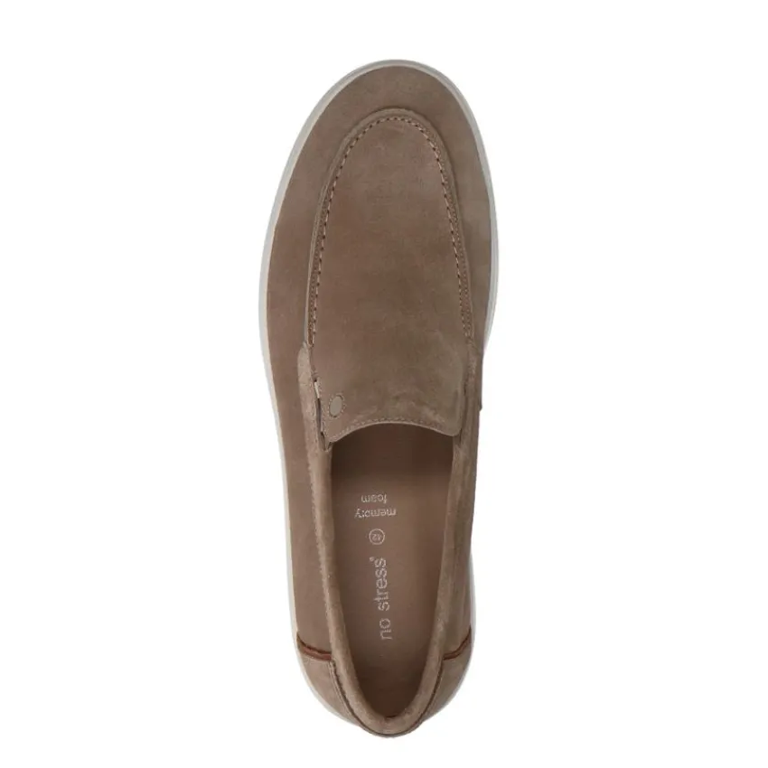No Stress Beige suède loafers^Heren Loafers