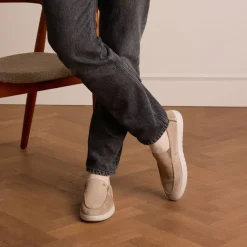 No Stress Beige suède loafers^Heren Loafers