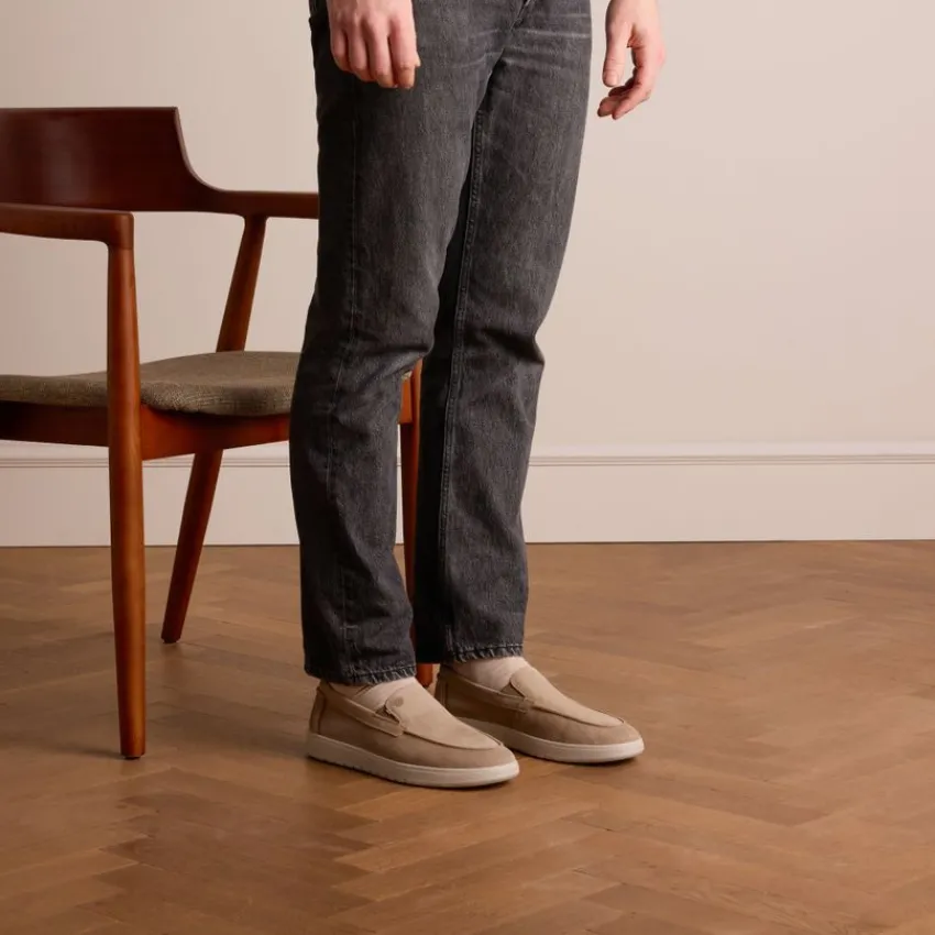 No Stress Beige suède loafers^Heren Loafers