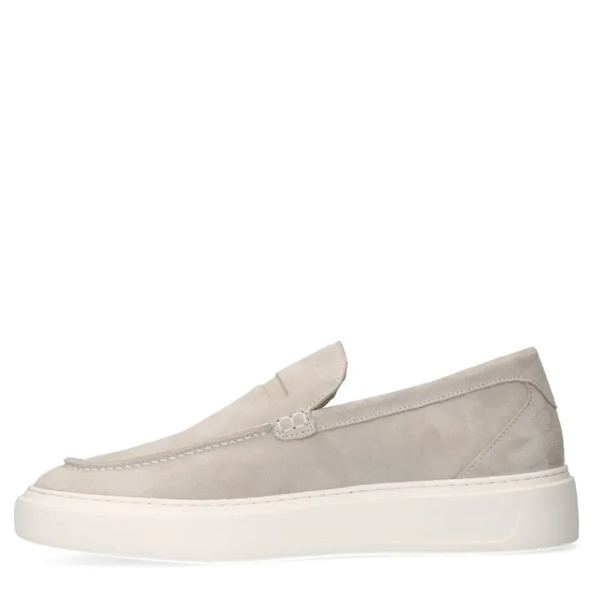 Manfield Beige suède loafers^Heren Loafers