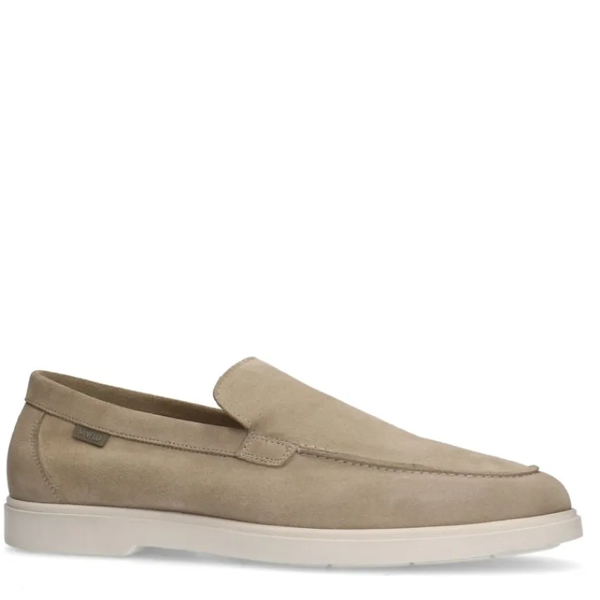 Manfield Beige suède loafers^Heren Loafers