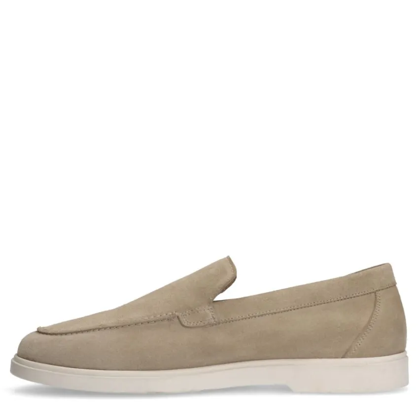 Manfield Beige suède loafers^Heren Loafers