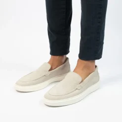 Manfield Beige suède loafers^Heren Loafers