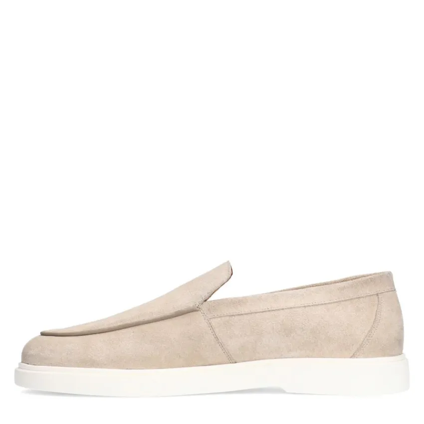 Manfield Beige suède loafers^Heren Loafers