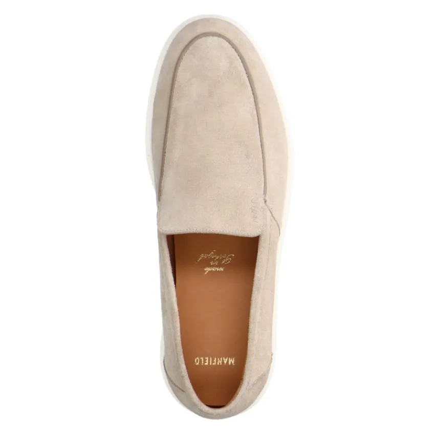 Manfield Beige suède loafers^Heren Loafers