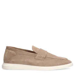 Manfield Beige suède loafers^Heren Loafers