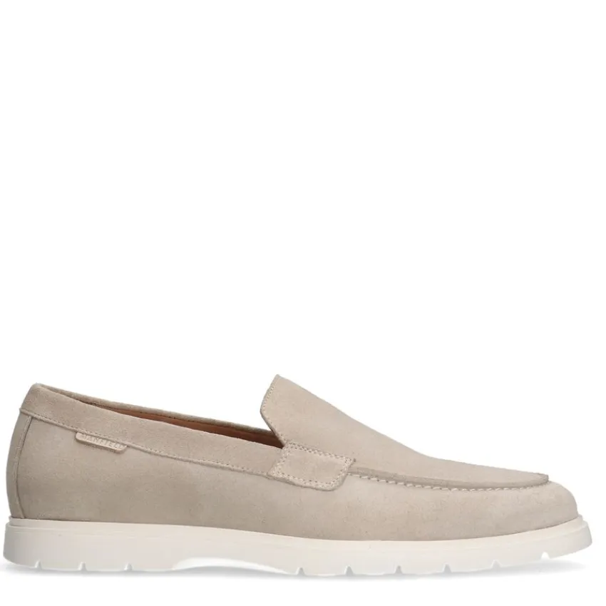 Manfield Beige suède loafers^Heren Loafers