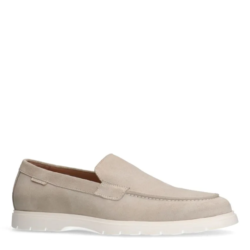 Manfield Beige suède loafers^Heren Loafers