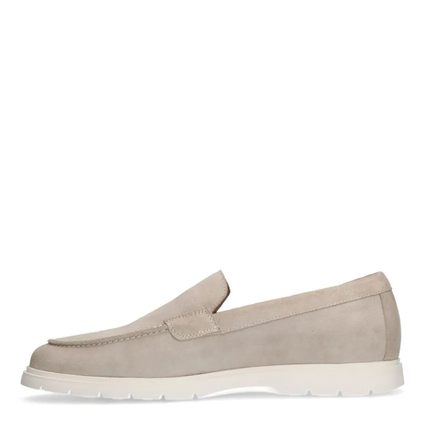 Manfield Beige suède loafers^Heren Loafers