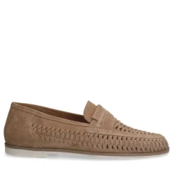 Manfield Beige suède loafers^Heren Loafers