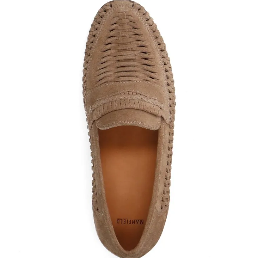 Manfield Beige suède loafers^Heren Loafers