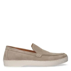 Manfield Beige suède loafers^Heren Loafers