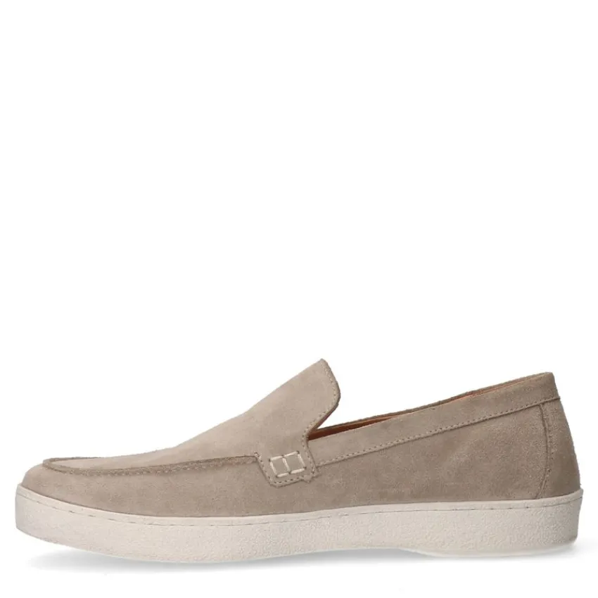 Manfield Beige suède loafers^Heren Loafers