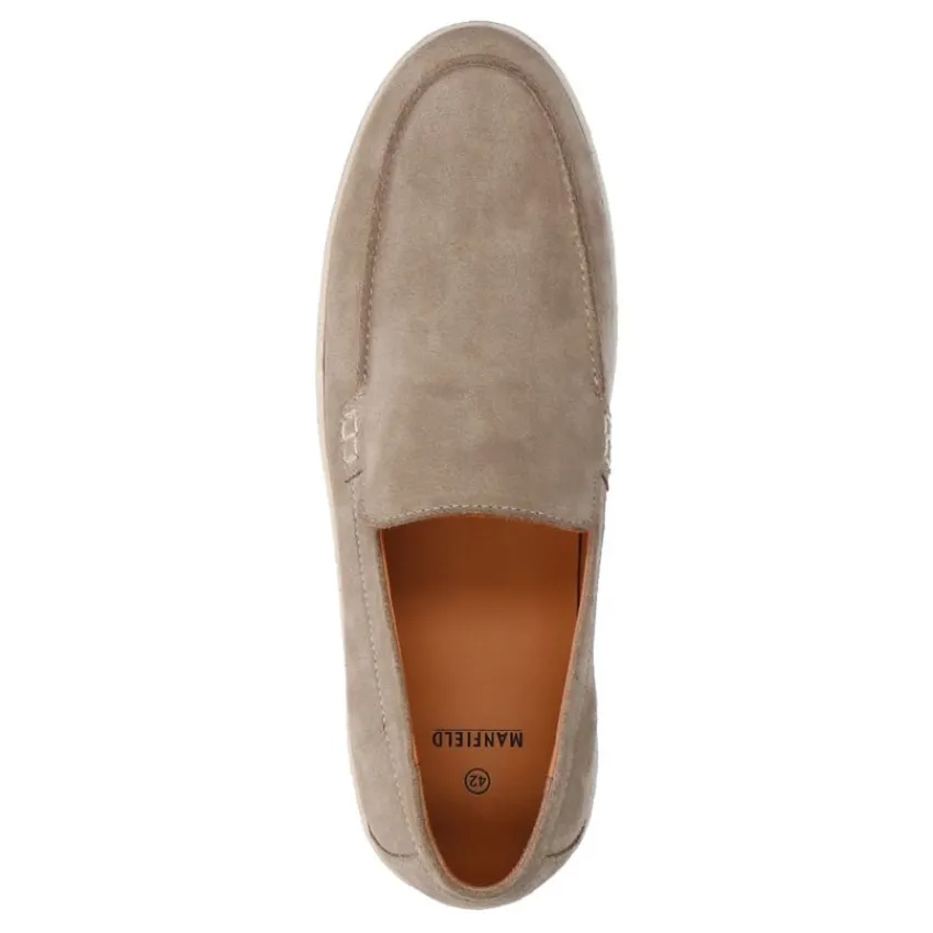 Manfield Beige suède loafers^Heren Loafers