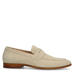 Manfield Beige suède loafers^Heren Loafers