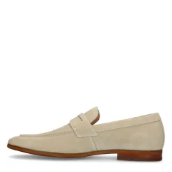 Manfield Beige suède loafers^Heren Loafers