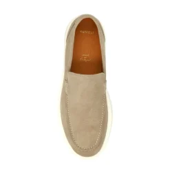 Manfield Beige suède loafers^Heren Loafers