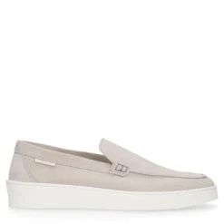 Manfield Beige suède loafers^Heren Loafers
