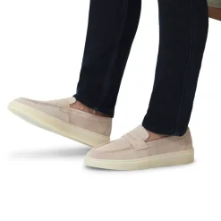 Manfield Beige suède loafers^Heren Loafers