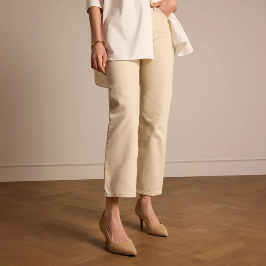 No Stress Beige suède pumps^DAMES Pumps