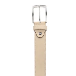 Manfield Beige suède riem^ Riemen