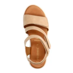No Stress Beige suède sandalen^DAMES Sandalen