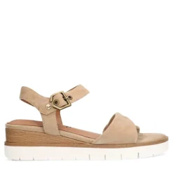 No Stress Beige suède sandalen^DAMES Sandalen