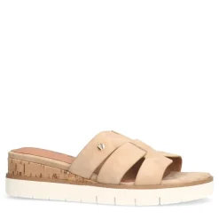 No Stress Beige suède sandalen^DAMES Slippers