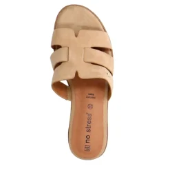 No Stress Beige suède sandalen^DAMES Slippers